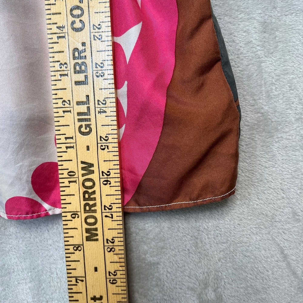 Vintage Y2K XS Hype Silk Babydoll Tunic‎ Smocked Back Abstract Print Pockets - Picture 10 of 10